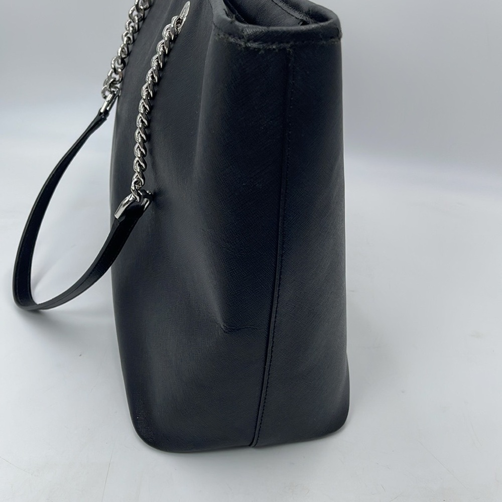 Michael Kors MK Jet Set Travel Chain Multifunction Leather Tote Black - Picture 5 of 11